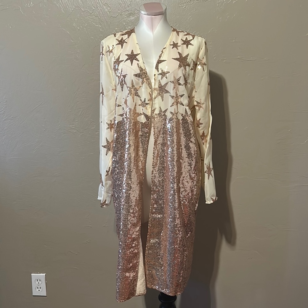 Lucky and blessed gold sequin duster